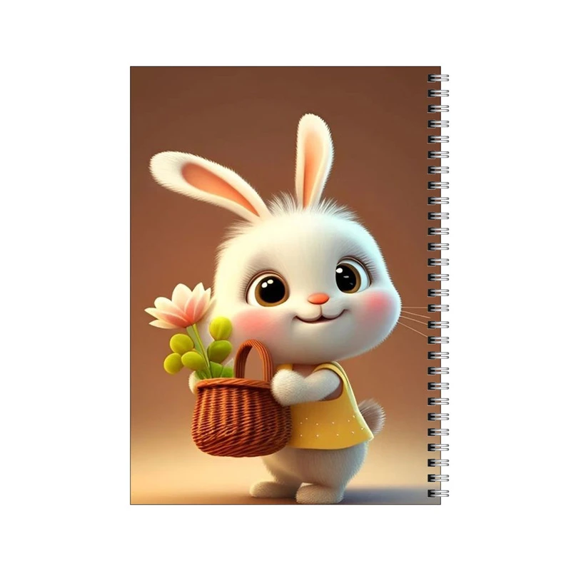 دفتر مشق 100 برگ بامبیلیپ طرح خرگوش و گلدان گل کد 7095576