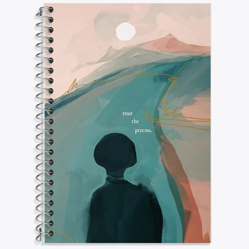 دفتر زبان 50 برگ خندالو مدل دو خط طرح دکوراتیو (decorative) کد F1733