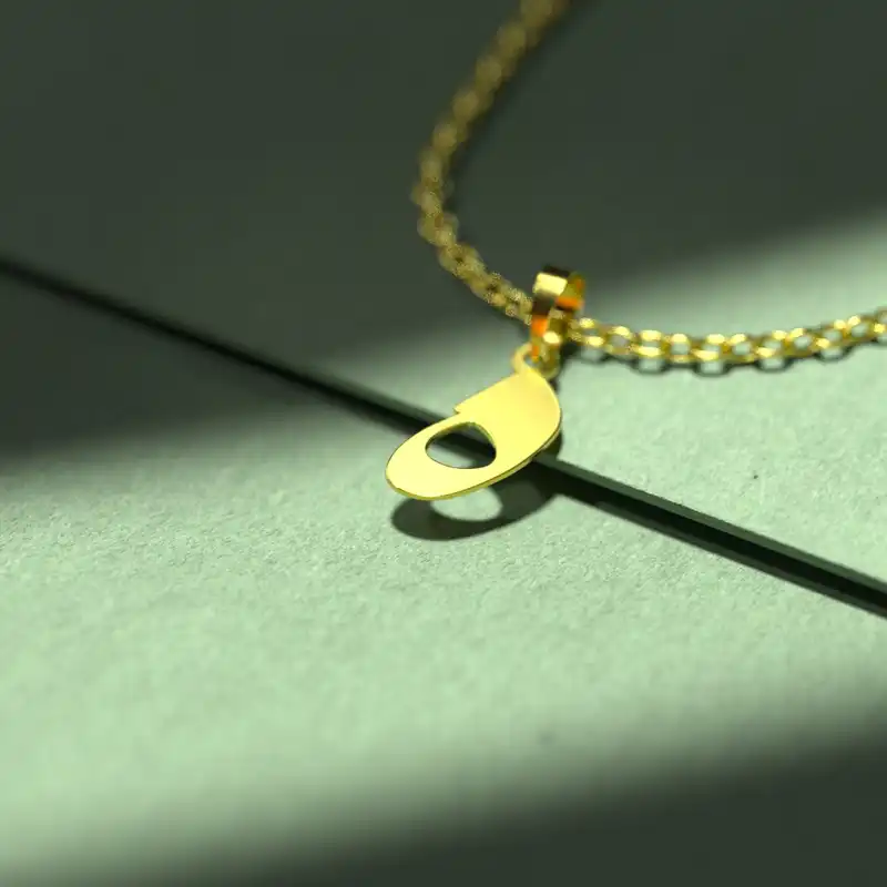 گردنبند طلا 18 عیار زنانه مدوپد مدل حرف ه کد I3-1-1715