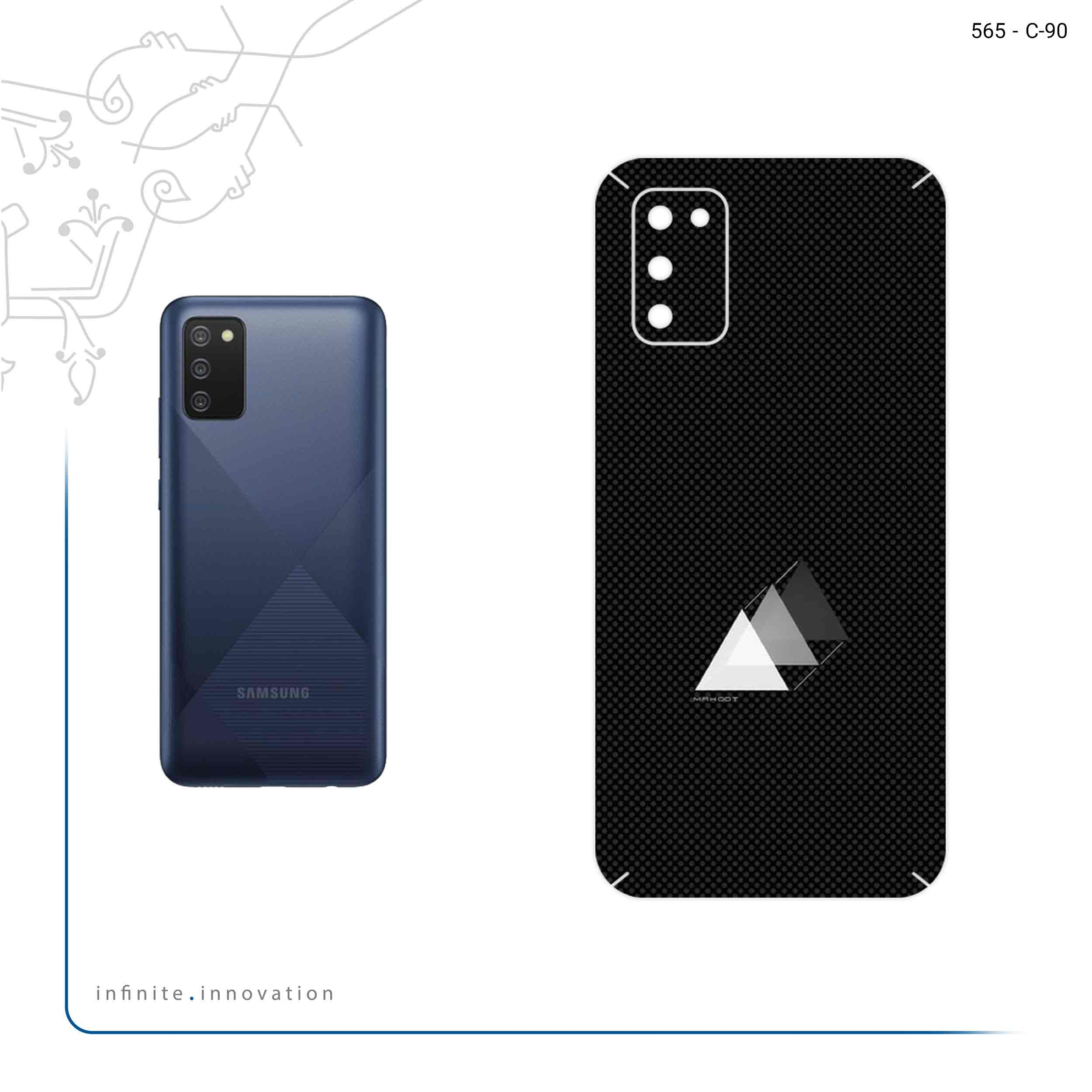 برچسب پوششی ماهوت مدل Minimal 3 Triangle Icon مناسب برای گوشی موبایل سامسونگ Galaxy A02S