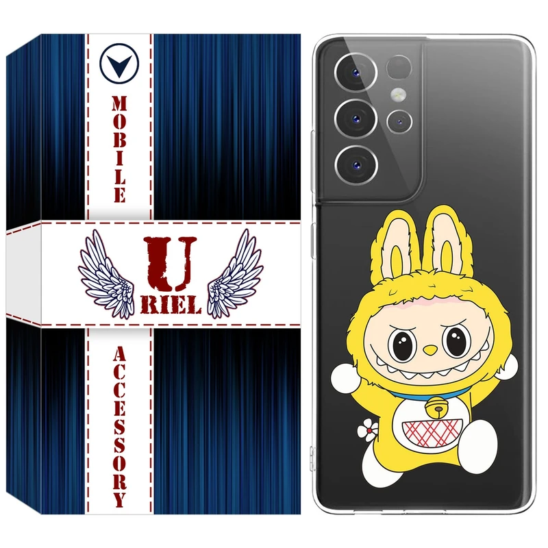 کاور یوریل قاب مدل Clear کد 122 طرح لبوبو Labubu مناسب برای گوشی موبایل سامسونگ Galaxy S21 Ultra