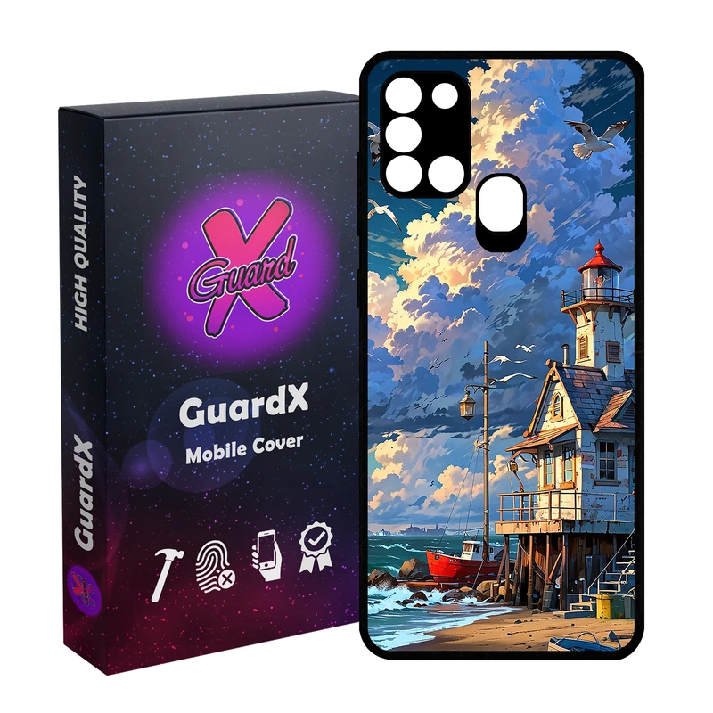 کاور گارد ایکس طرح ساحل دریا مدل Glass10773 مناسب برای گوشی موبایل سامسونگ Galaxy A21s