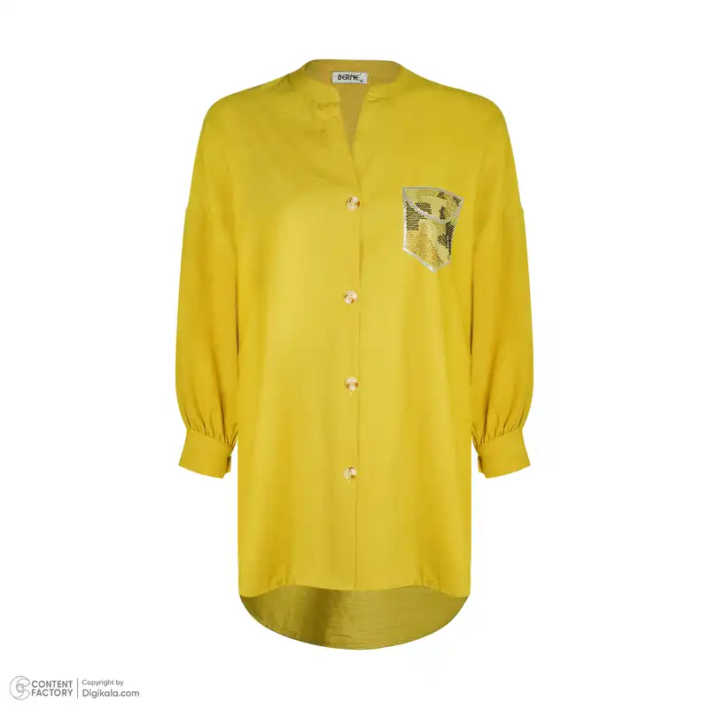 مانتو زنانه برنه مدل G-696 رنگ خردلی