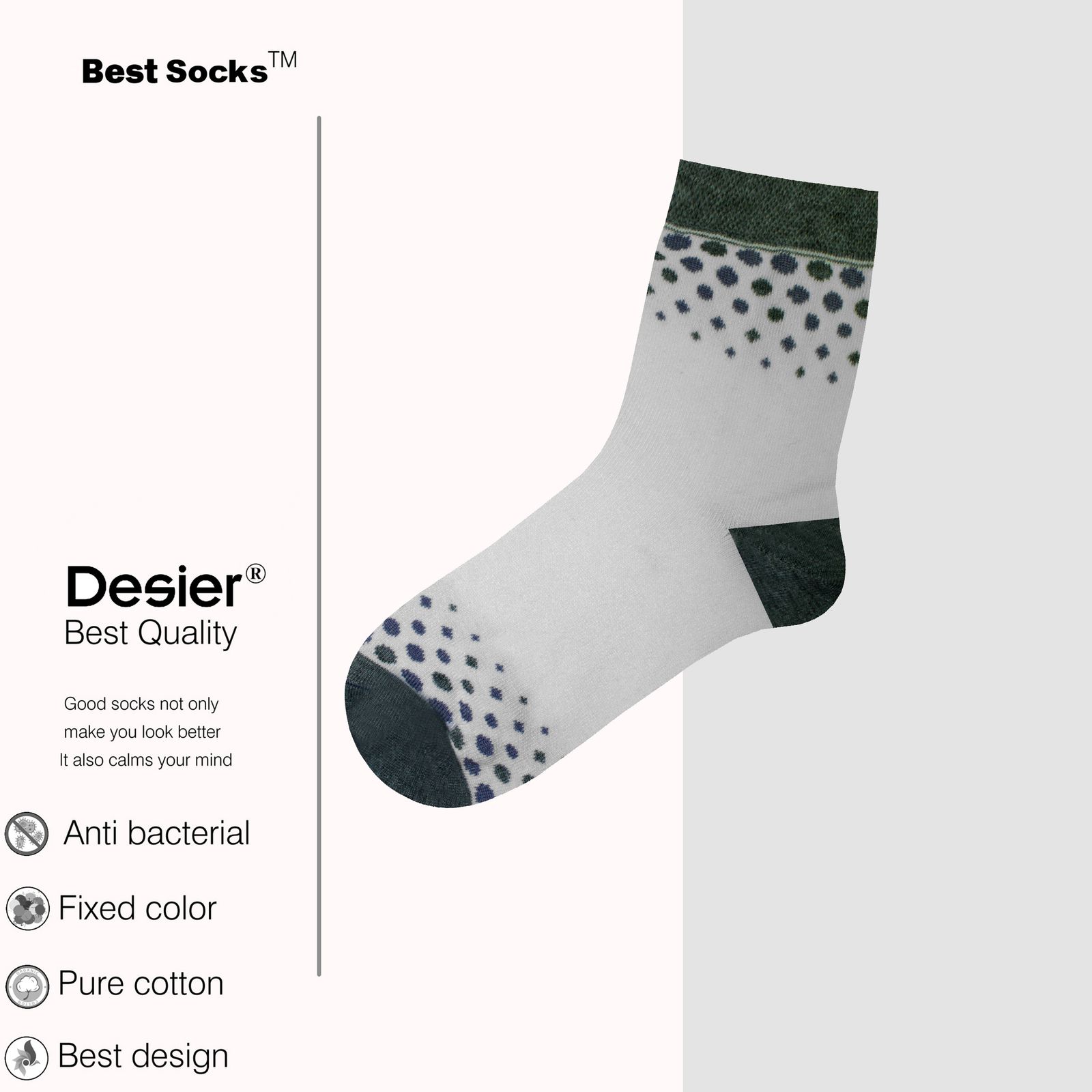  جوراب زنانه دیزر طرح توپ توپی کد fiory1371-W-Gy -  - 5