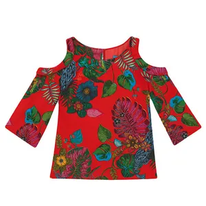 بلوز آستین سه ربع یقه گرد زنانه مدل A-23076