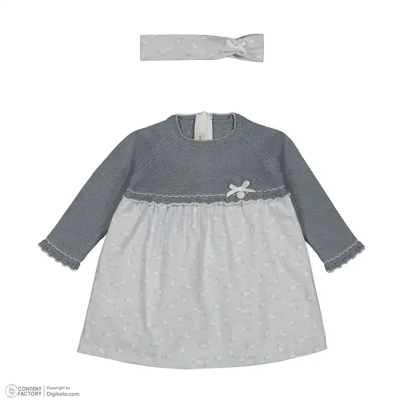 ست پیراهن و هدبند نوزادی ایندیگو مدل 140323643