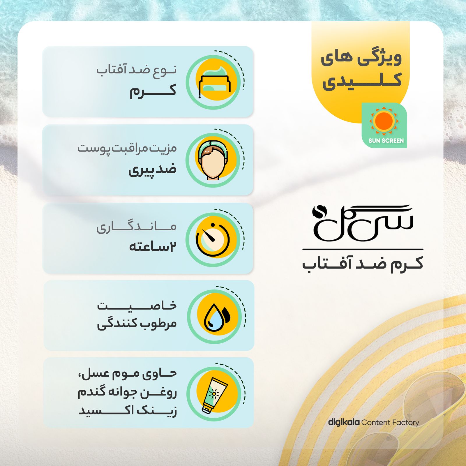 کرم ضدآفتاب سی گل مدل 60، حجم 50 میلی‌لیتر -  - 4