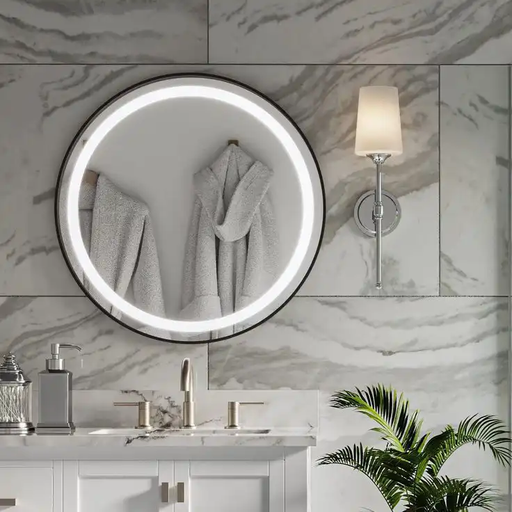 آینه سرویس بهداشتی تارادکور طرح رینگ مدل بکلایت کد sl188