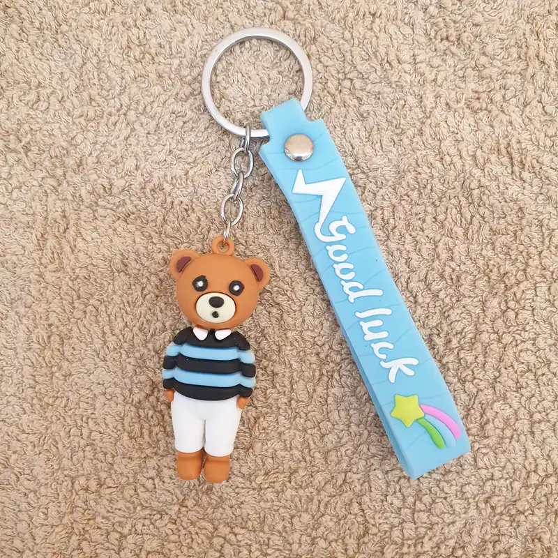 جاکلیدی مدل سیلیکونی طرح خرس لباس راه راه کد DB24