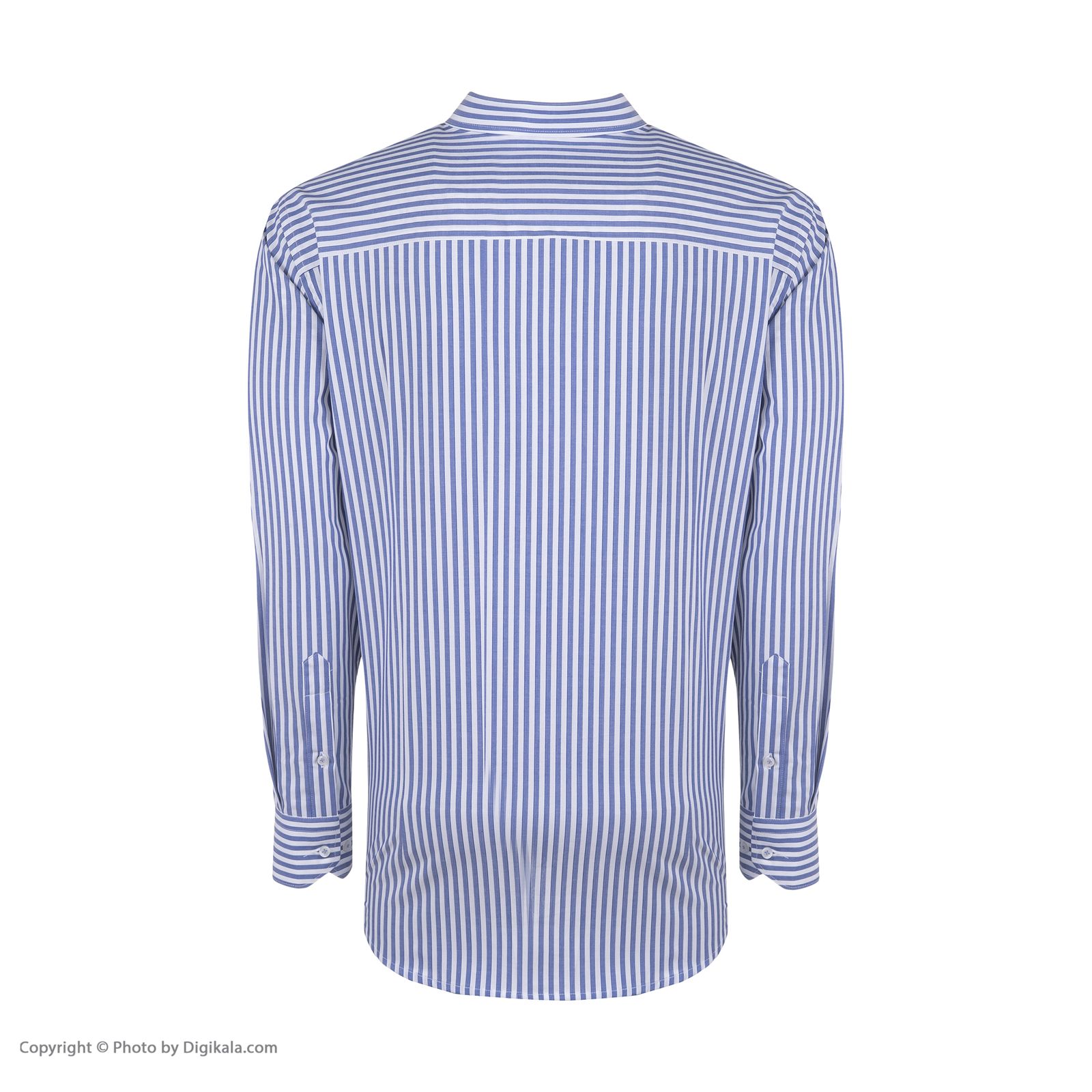 پیراهن آستین بلند مردانه ایکات مدل راه درشت مدل PST1152328 رنگ آبی -  - 3