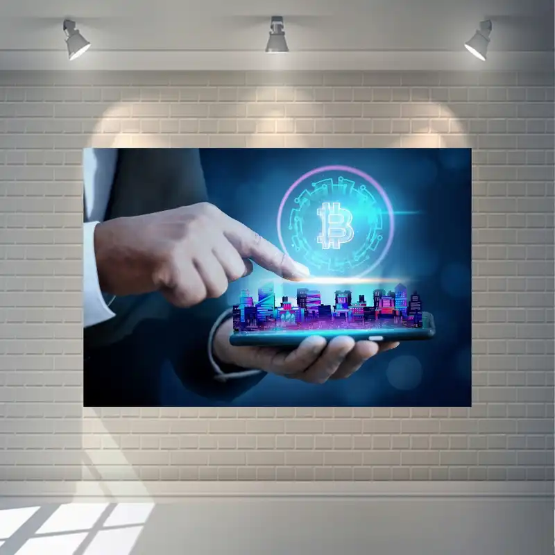 تابلو بوم طرح ارز دیجیتال مدل بیت کوین کد SDB4818