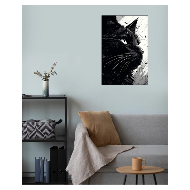 پوستر گوفی مدل گربه مشکی کیوت طرح Balck Cat Cute کد BLK53
