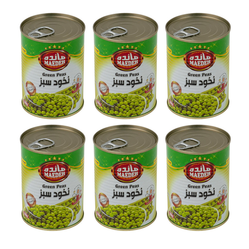 کنسرو نخود سبز مائده - 380 گرم مجموعه 6 عددی