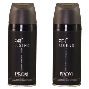 اسپری خوشبو کننده بدن مردانه پروکسی مدل MONT BLANC LEGEND حجم 150 میلی لیتر مجموعه دو عددی