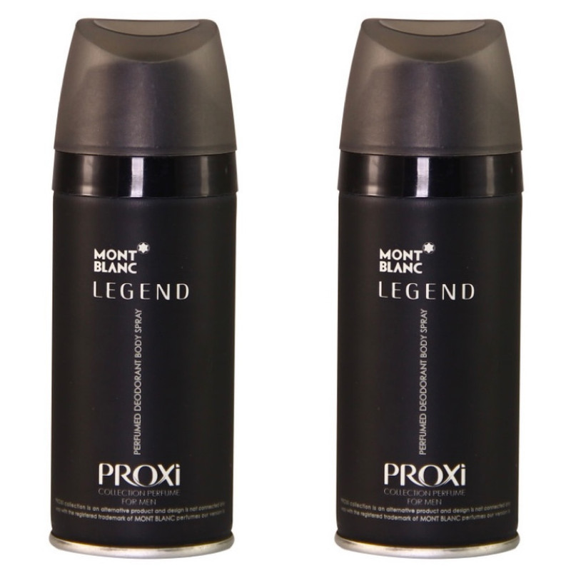 اسپری خوشبو کننده بدن مردانه پروکسی مدل MONT BLANC LEGEND حجم 150 میلی لیتر مجموعه دو عددی