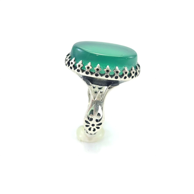 انگشتر نقره مردانه مدل عقیق آبدار کد 7140