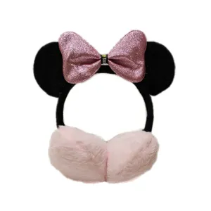 گوش گیر زمستانی بچگانه مدل پاپیونی رنگ سفید