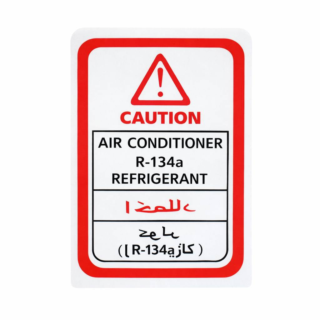 برچسب شیشه جلو خودرو چیکال طرح اخطار گاز کولر کد K-234