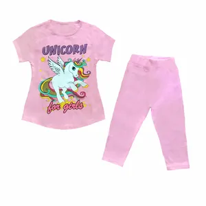 ست تی شرت و شلوارک دخترانه مدل Unicorn