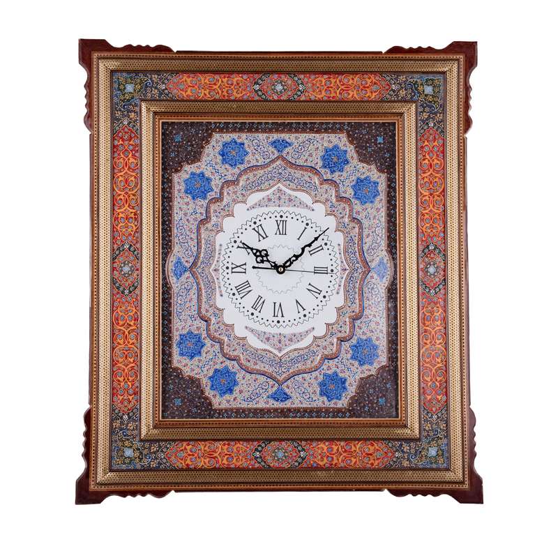 ساعت خاتم کاری کروبی طرح تذهیب مدل 40x50