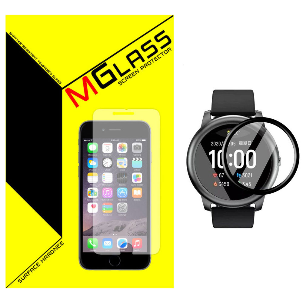تصویر 3x3x0.5محافظ صفحه نمایش سرامیکی ام گلس مدل PMMA-01 مناسب برای ساعت هوشمند شیائومی Haylou LS05