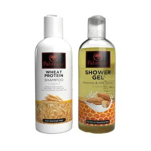 شامپو مو فابریگاس مدل Wheat Protein حجم 400 میلی لیتر به همراه  ژل شستشو بدن فابریگاس مدل Almond And Milk Honey حجم 400 میلی لیتر