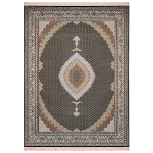 فرش ماشینی فرش نگین مشهد طرح ریز ماهی زمینه سورمه ای