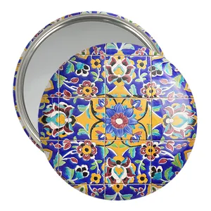 آینه جیبی خندالو مدل کاشی  کد 2160