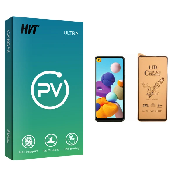 محافظ صفحه نمایش سرامیکی اچ وی تی مدل PV glass مناسب برای گوشی موبایل سامسونگ Galaxy A21