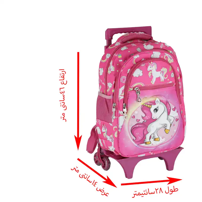 کوله پشتی چرخ دار طرح یونیکورن کد Gm4006