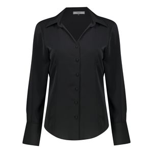 شومیز آستین بلند یقه برگردان زنانه نیزل مدل 1105 رنگ مشکی