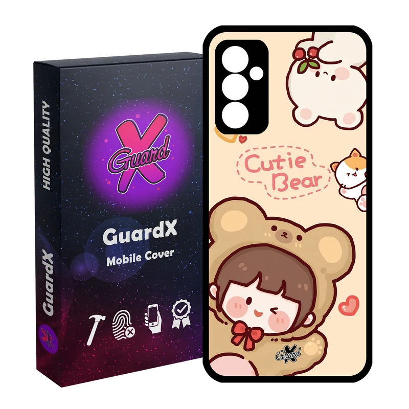 کاور گارد ایکس طرح خرسی مدل Glass10506 مناسب برای گوشی موبایل سامسونگ Galaxy A13 5G/A04S