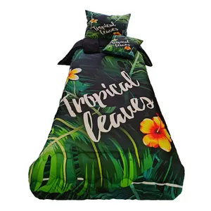 سرویس خواب طرح سه بعدی هاوایی کد 21 یک نفره 4 تکه