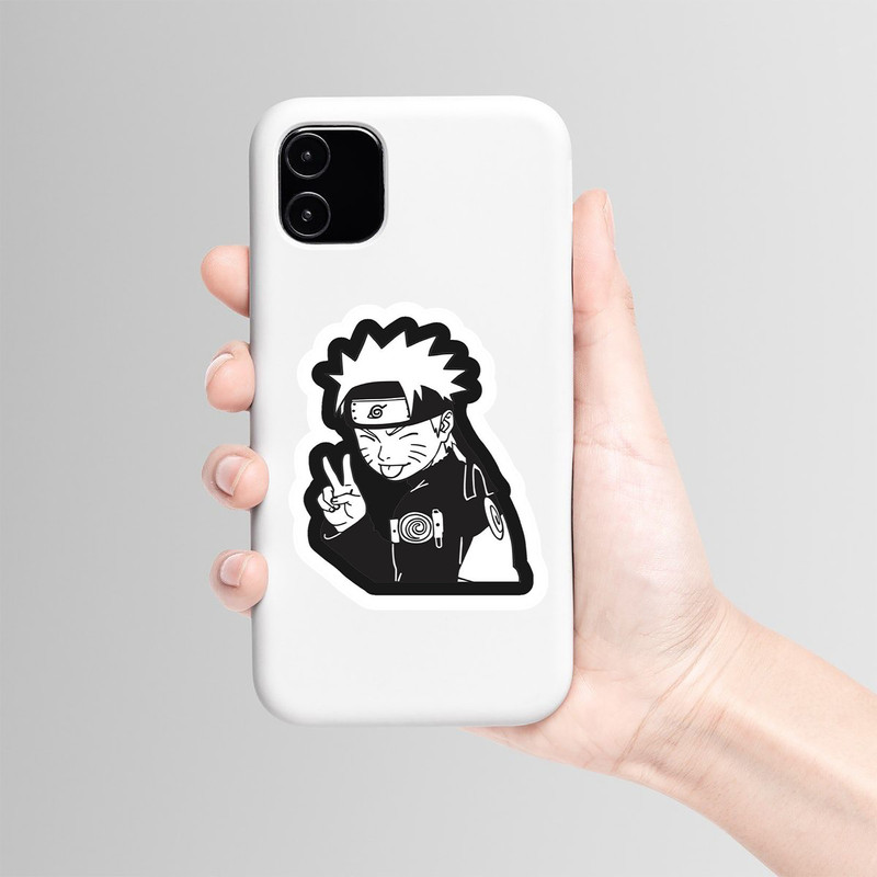 استیکر لپ تاپ و موبایل بووم طرح Anime Naruto مدل Black کد TR114