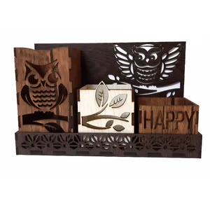 استند لوازم اداری رومیزی طرح فانتزی جغد مجموعه 4عددی