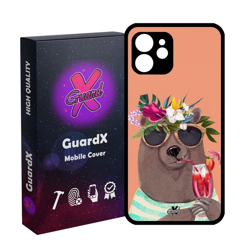 کاور گارد ایکس طرح خرس مدل Glass10645 مناسب برای گوشی موبایل اپل iPhone 12