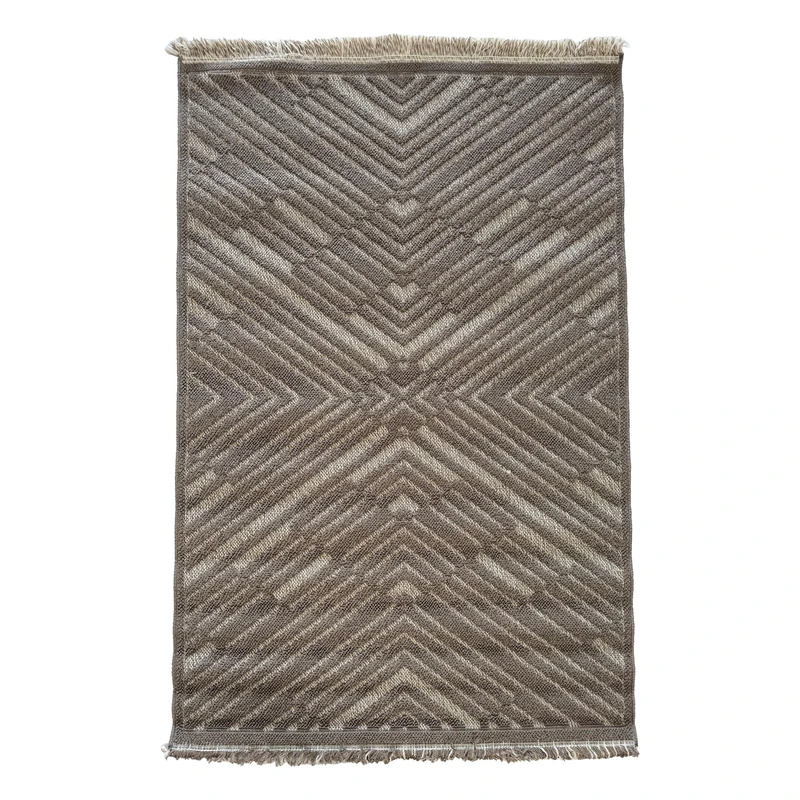 فرش ماشینی 320 شانه زمینه طوسی حاشیه طوسی مدل مدرن لوپ 3