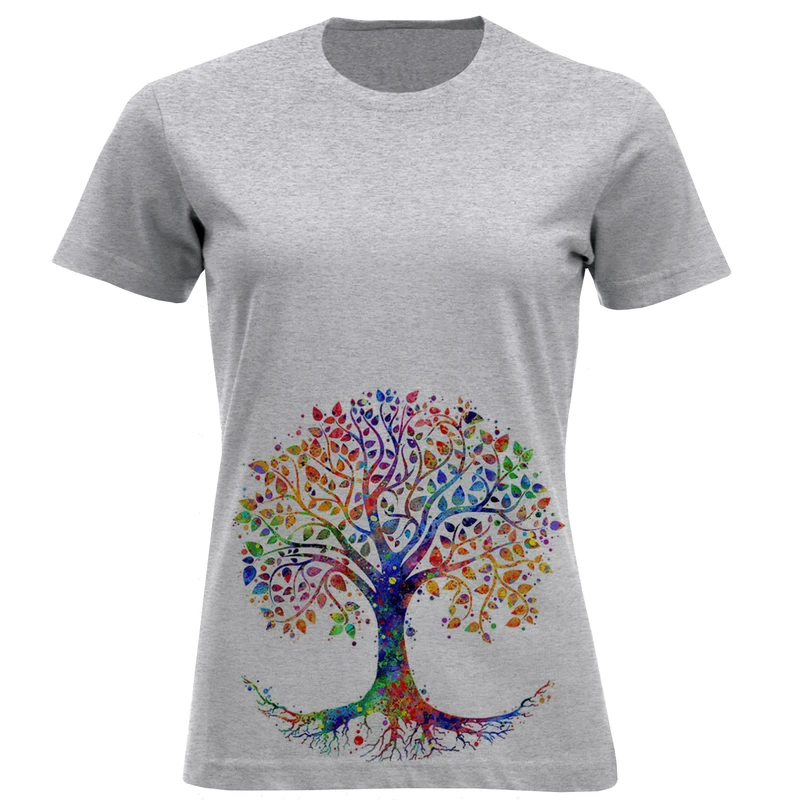 تیشرت آستین کوتاه زنانه طرح درخت کد W180