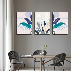 تابلو شاسی بکلیت طرح نقاشی برگ مدل SH-3169 مجموعه 3 عددی