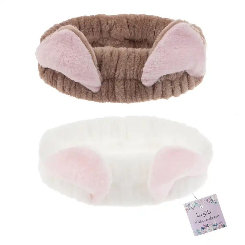 هدبند زنانه ناتوسا مدل گربه ای s-gh مجموعه دو عددی