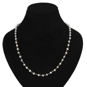 گردنبند نقره زنانه مدل سنگ جید طبیعی کد GAR_112