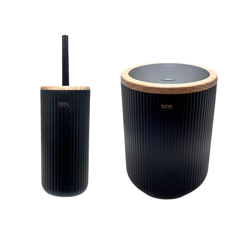 ست سطل و فرچه 2 تکه دومان مدل D2 طرح چوب کد 002