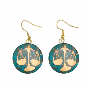 گوشواره طلا 24 عیار زنانه آلتین هنر مدل نماد مهر کد 100074F