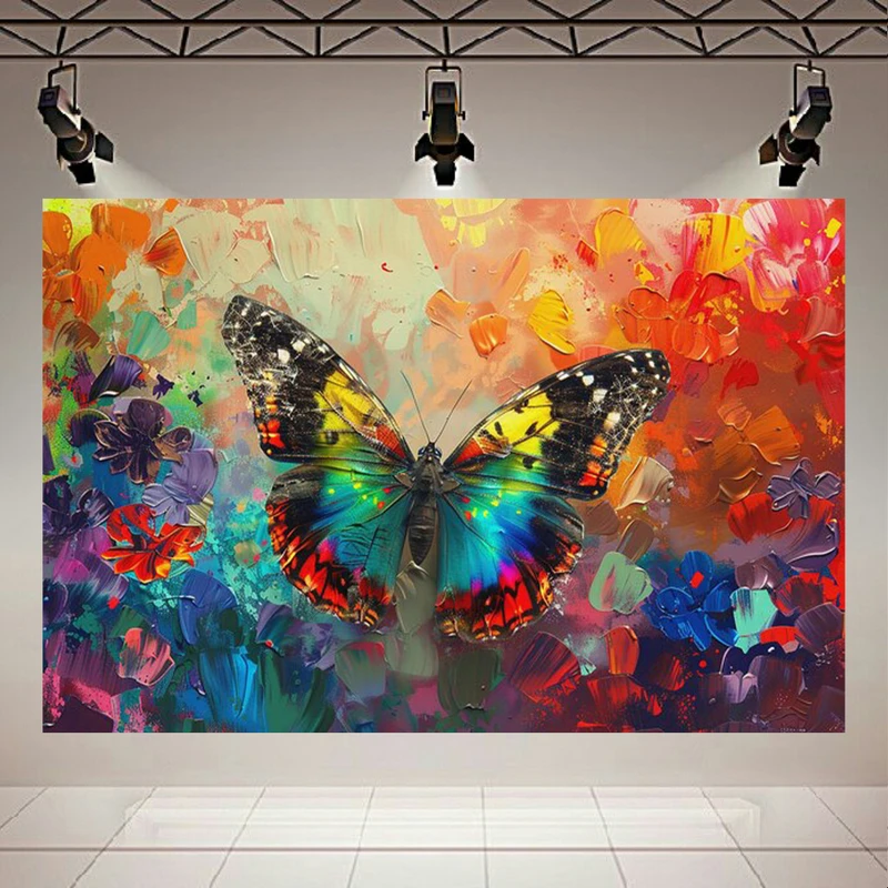 پوستر طرح پروانه مدل رنگارنگ کد AR303189