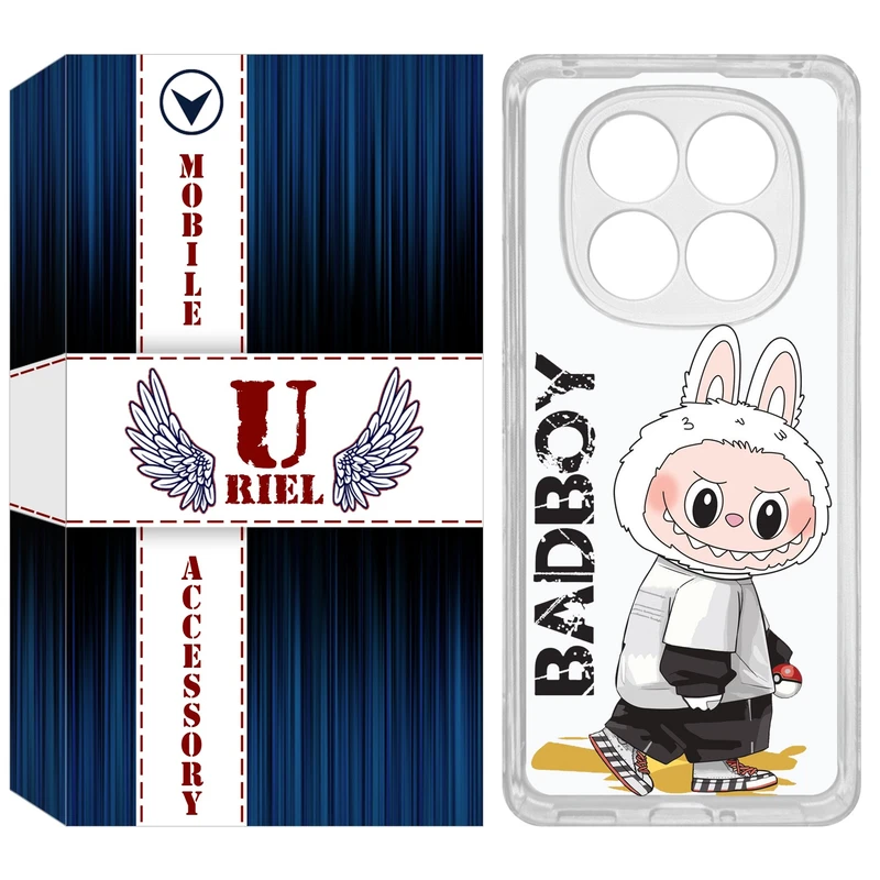کاور یوریل مدل Clear کد 103 طرح لبوبو Labubu مناسب برای گوشی موبایل شیائومی Redmi Note 14 Pro 4G / Poco X7
