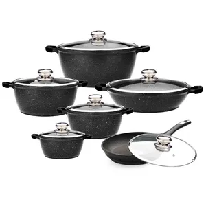 سرویس قابلمه و تابه گرانیت 12 پارچه زرساب مدل گریپ