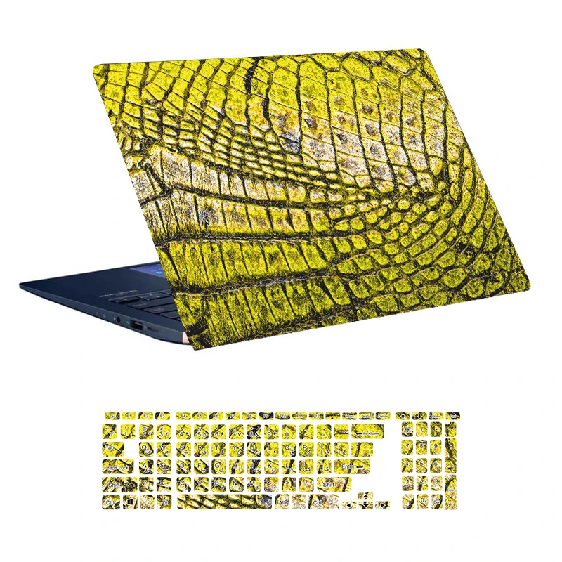 استیکر لپ تاپ توییجین و موییجین طرح Snake کد 16 مناسب برای لپ تاپ 15.6 اینچ به همراه برچسب حروف فارسی کیبورد 
