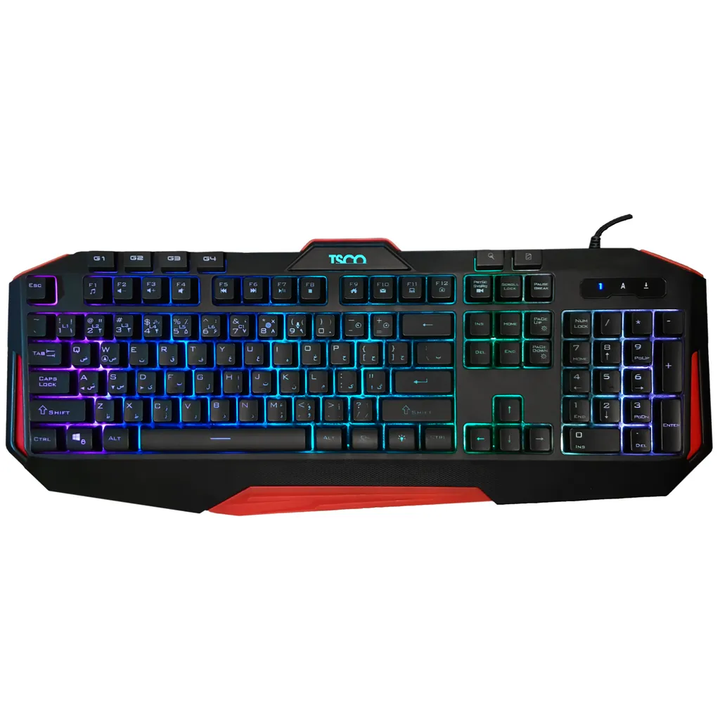 کیبورد گیمینگ تسکو مدل TK 8123 GA، سوییچ ممبران، Full-Size، نورپردازی LED RGB