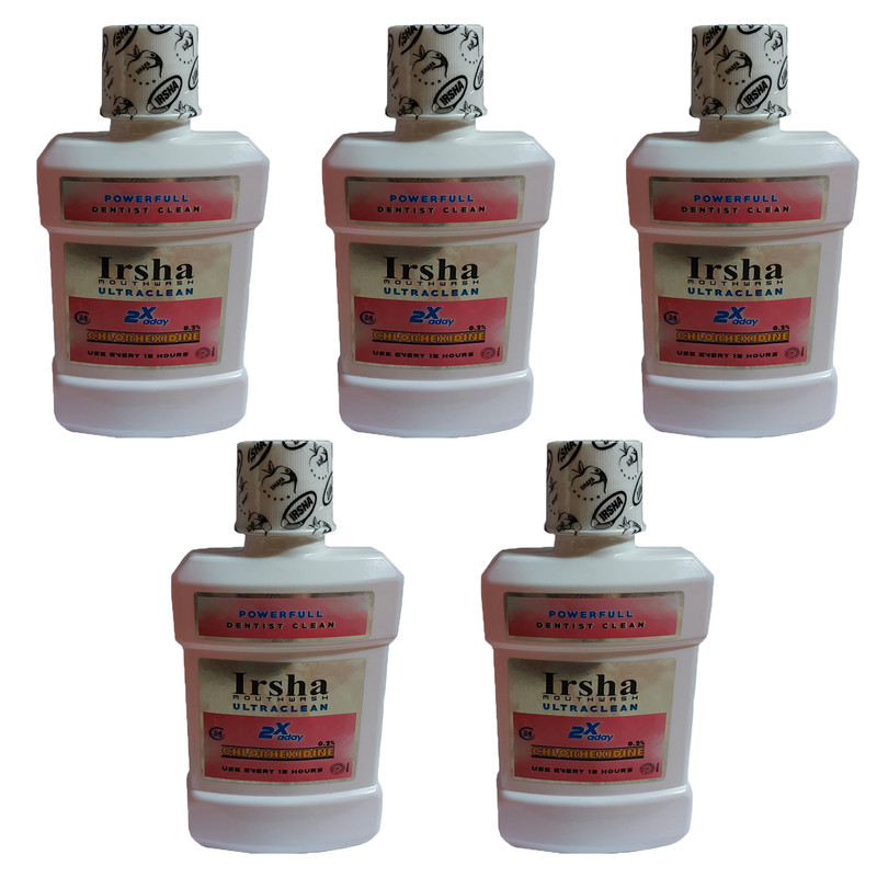 دهان شویه ایرشا مدل Chlorhexidine حجم 250 میلی لیتر بسته 5 عددی دهان شویه ایرشا مدل Chlorhexidine حجم 250 میلی لیتر بسته 5 عددی