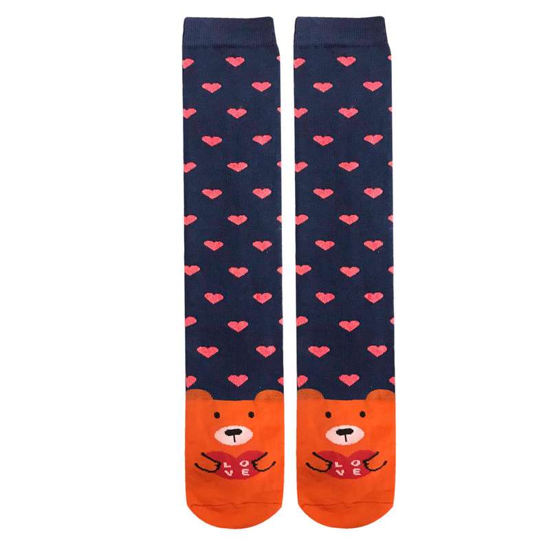 جوراب دخترانه  آرمان مدل خرسی قلبی کد AN